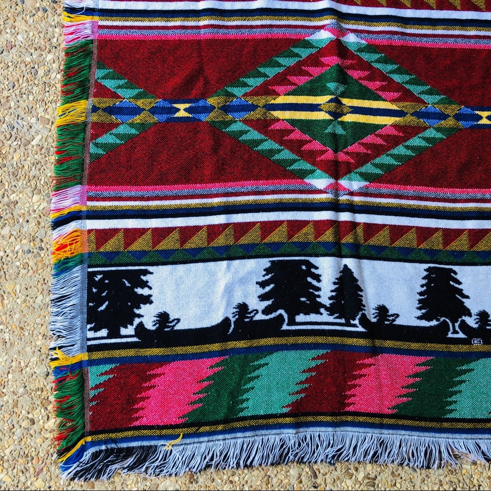 Crown Crafts Vintage Western Outdoors Canoe Trees